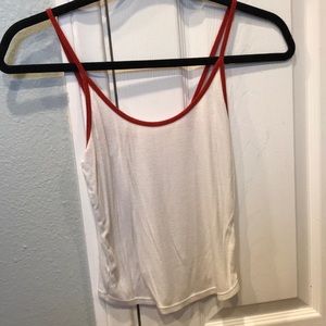 White tank top with red trim
